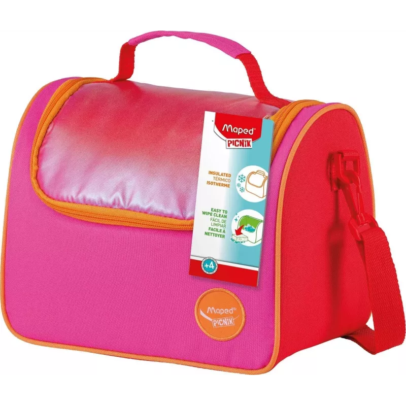 Maped PICNIK ORIGINS Lunch Bag, Rosa, 100% Polyester, PEVA-Futter, Schultergurt, 1 Stück 872107