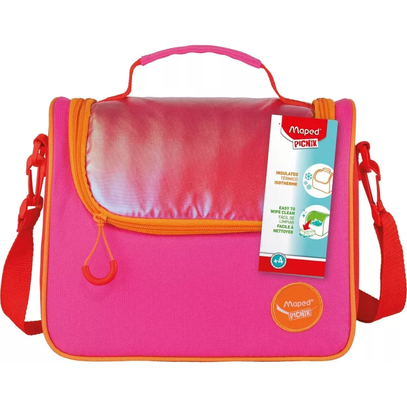 Maped PICNIK ORIGINS Lunch Bag, Rosa, 100% Polyester, PEVA-Futter, Schultergurt, 1 Stück 872107