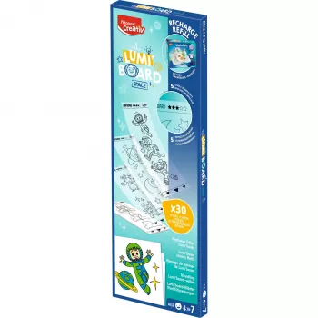 Maped Creativ LUMI BOARD Space Nachfüllpack - 35 Transparent- und Themenblätter für LED-Leuchttische 907097
