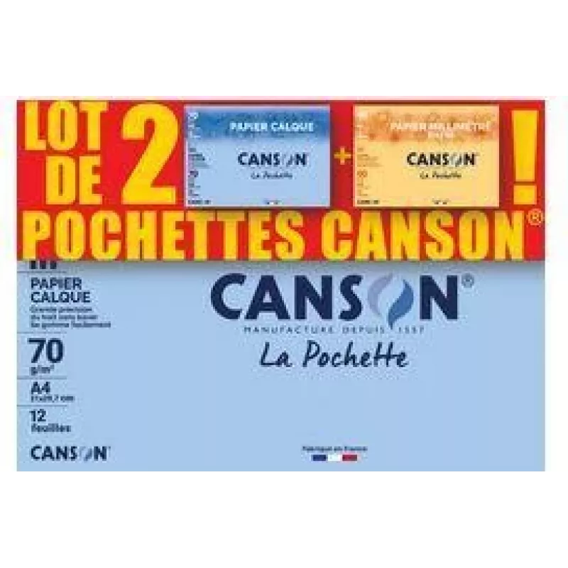 Canson Transparentpapier & Millimeterpapier, 2-teiliges Set C400121939