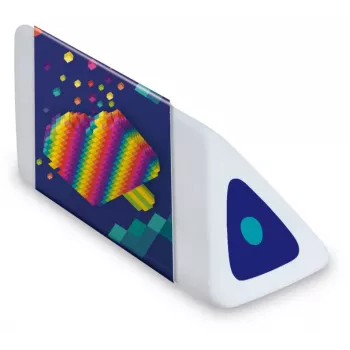 Maped Pyramide PIXEL PARTY Kunststoff-Radiergummi, Weiß, Phthalat- & PVC-frei, Dreieckiger Querschnitt, 24er-Displaybox 119523