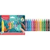 Maped Jungle Fever Jumbo Dreieckige Wachsmalstifte, 12 verschiedene Farben, Tiermotive, Kartonetui, ab 1 Jahr