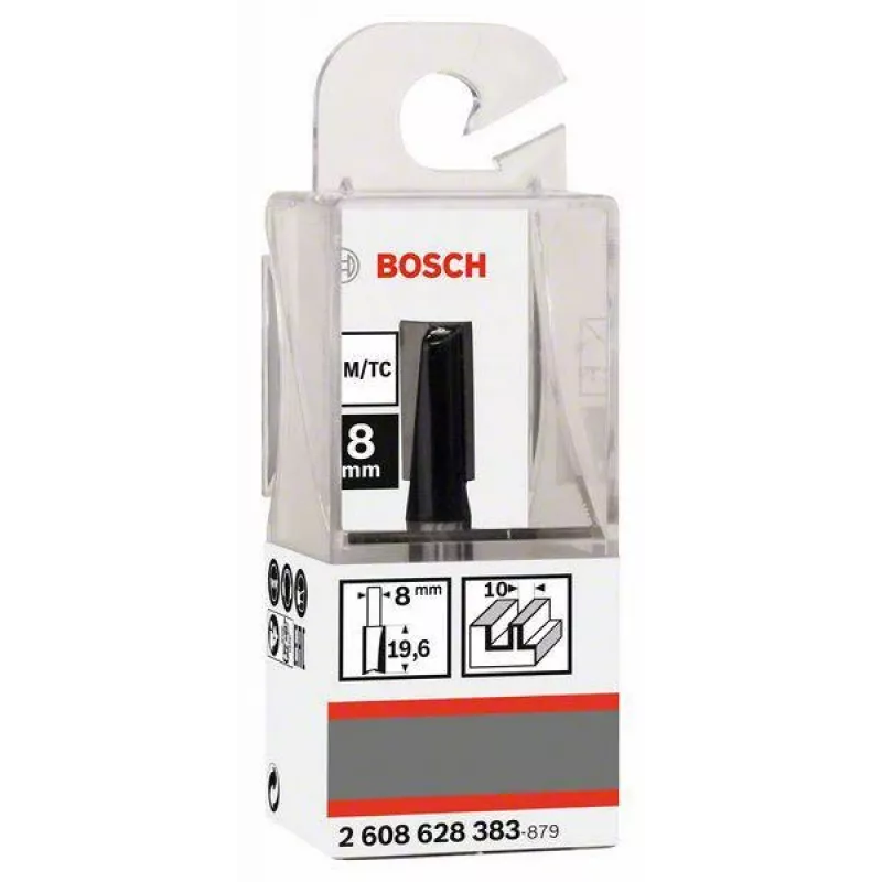 Bosch Nutfräser 8 mm Schaft, 10 mm Durchmesser, 20 mm Schneidenlänge, 51 mm Gesamtlänge 2608628383