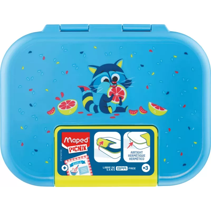 Maped PICNIK Lunchbox WASCHBÄR, Edelstahl, 0,9 L, Waschbär-Design 874001