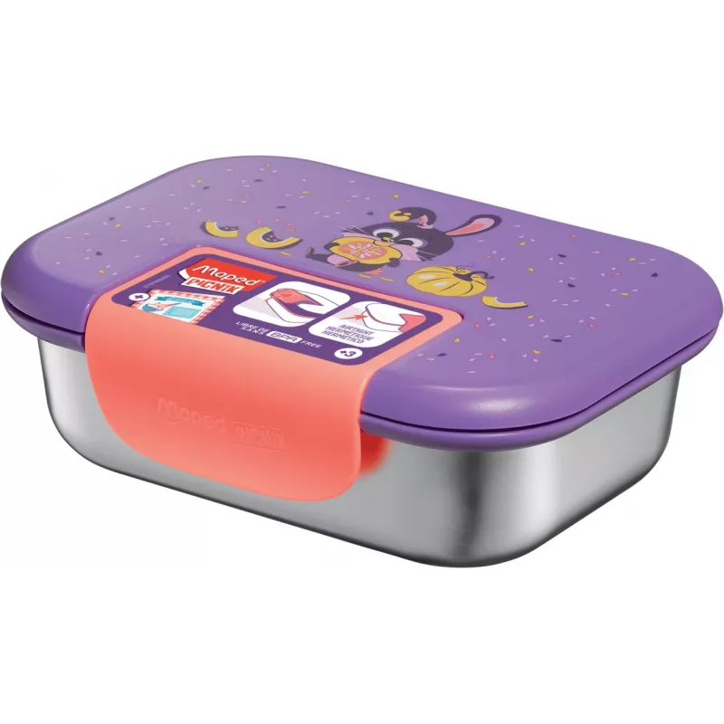 Maped PICNIK Lunchbox Hase, Edelstahl, 0,9 L, Kunststoffdeckel mit Silikondichtung – 1 Stück (874002)