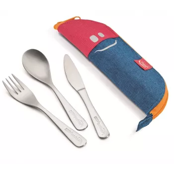 Maped PICNIK CONCEPT KIDS Besteckset mit rosa Etui, Edelstahl, kindersicher, 3 Teile 878001