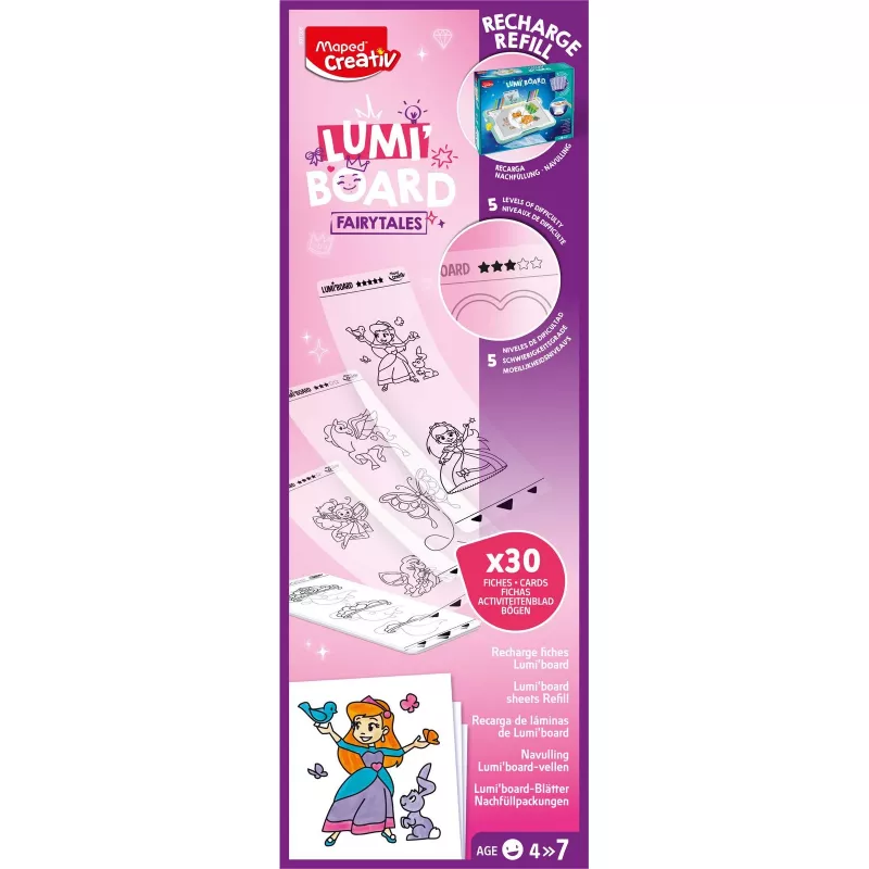Maped Creativ Princess Nachfüllpackung für LUMI BOARD LED Leuchttische, 20 Transparentpapierbögen 907096