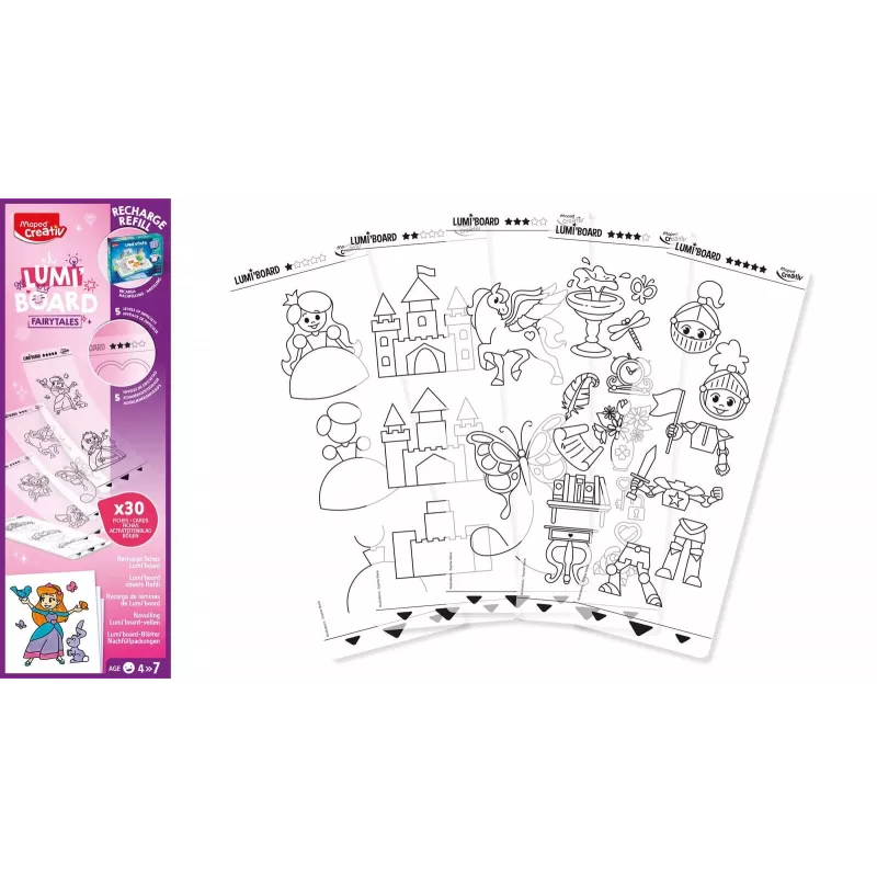 Maped Creativ Princess Nachfüllpackung für LUMI BOARD LED Leuchttische, 20 Transparentpapierbögen 907096