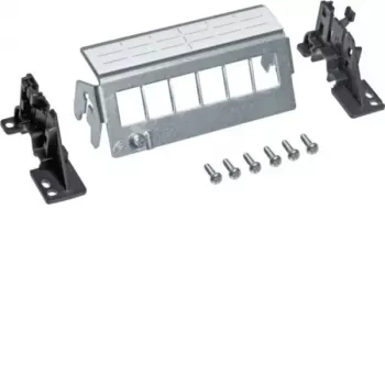 Hager FZ06MK 6-Port Cat.6a geschirmtes Keystone Patch Panel, Grau