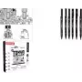 uni-ball Fineliner PIN TOKYO, 6-teiliges Kreativ-Set, wasserfeste Pigmenttinte, metallgefasste Spitzen (CF PIN/6 001)