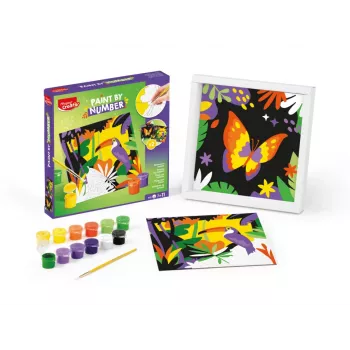 Maped Creativ Malen nach Zahlen Set - Papagei & Schmetterling, 2 Motive, 10 Acrylfarben, ab 7 Jahren 907085