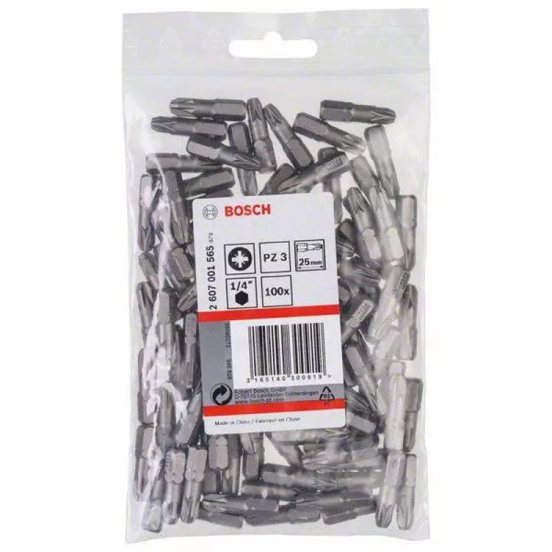 Bosch Pozidriv Bit PZ3 25 mm, 100er-Pack 2607001565