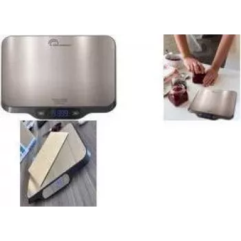 Little Balance LB 8705 c-Parfait wiederaufladbare digitale Küchenwaage mit USB-C, 5 kg, 1 g Genauigkeit, batteriefrei, LCD