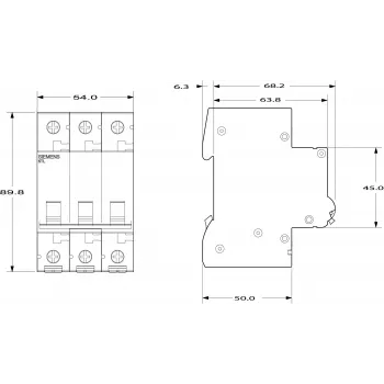 SIEMENS 5TL13910 Trennschalter 100A 3-polig 400V AC DIN-Schiene