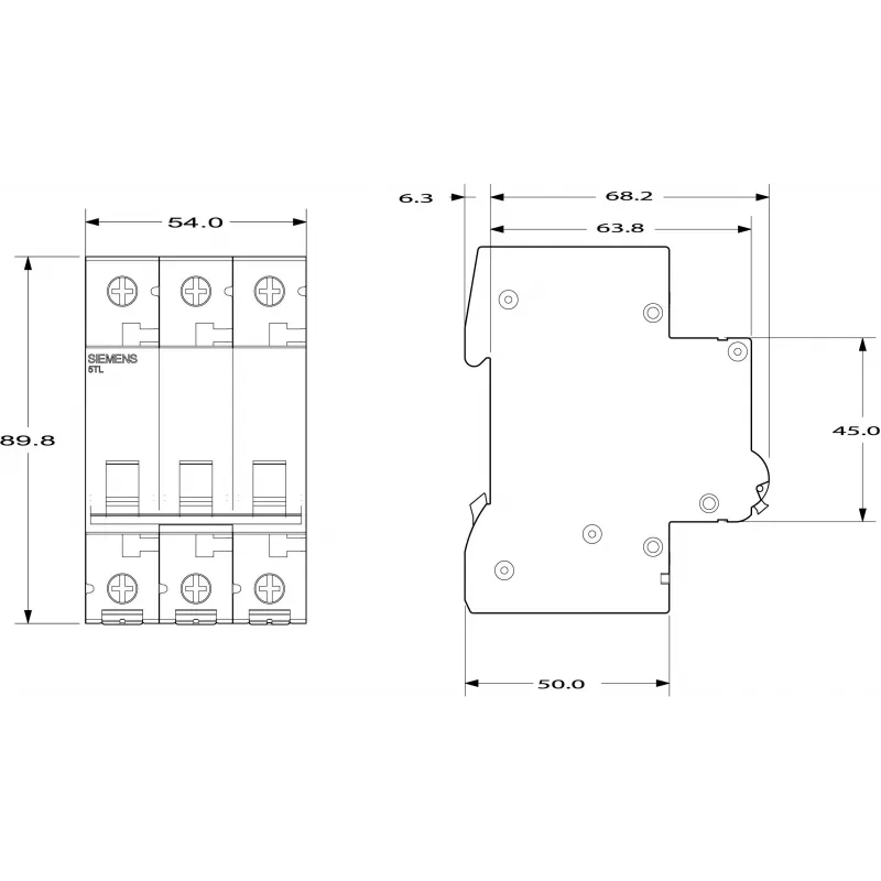 SIEMENS 5TL13910 Trennschalter 100A 3-polig 400V AC DIN-Schiene