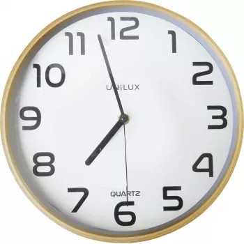 UNILUX Baltic Holz Wanduhr 300 mm Braun Schwarz Zahlen Quarz 400094591