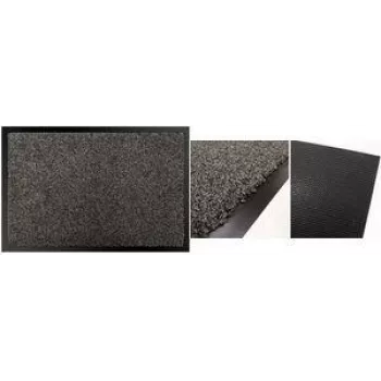 PAPERFLOW Multifaser-Schmutzfangmatte, 900 x 600 mm, Anthrazit, 100% Polyester, Saugfähige Fußmatte, 1 Stück 12TMF60X90.11
