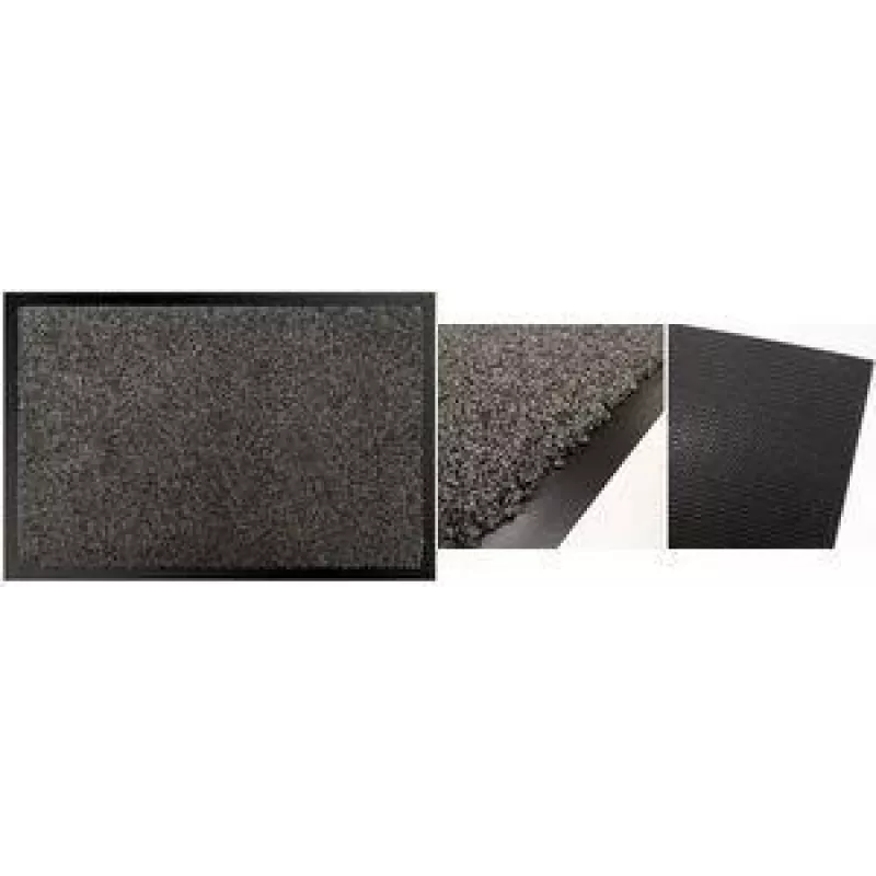 PAPERFLOW Multifaser-Schmutzfangmatte, 900 x 600 mm, Anthrazit, 100% Polyester, Saugfähige Fußmatte, 1 Stück 12TMF60X90.11