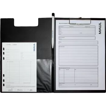 MAUL A4 Klemmbrettmappe mit Folienbezug, Schwarz 23392-90