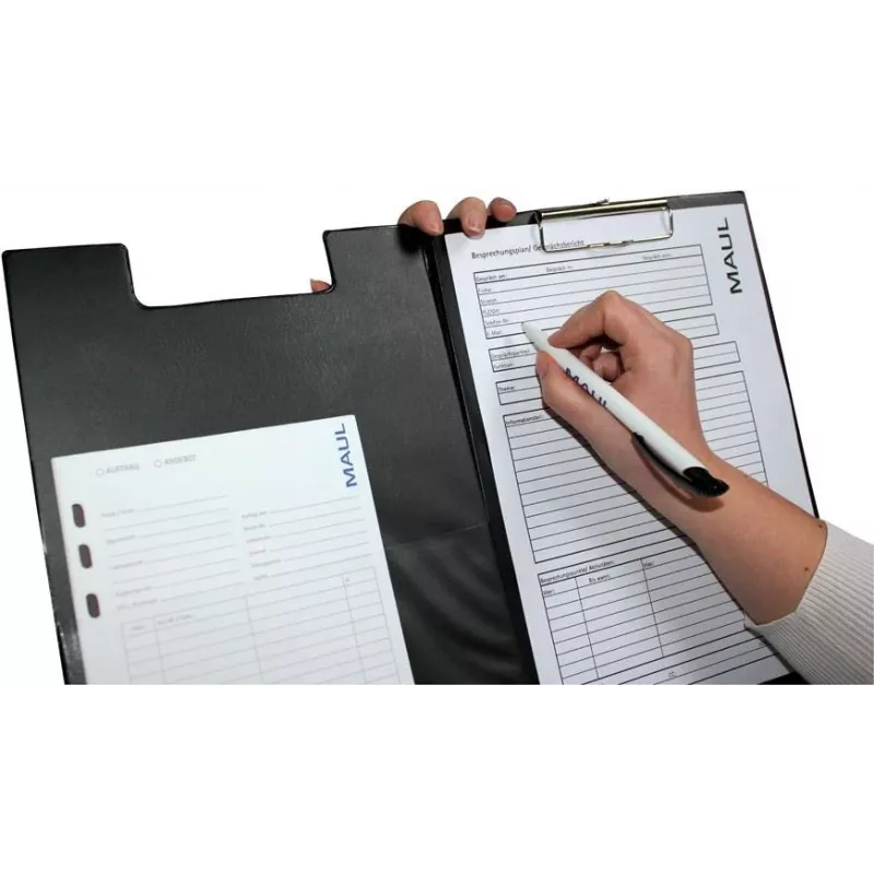 MAUL A4 Klemmbrettmappe mit Folienbezug, Schwarz 23392-90