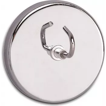 MAUL Magnethaken mit großem Haken, Innenbereich, Edelstahl & Stahl, 52 mm Durchmesser, Universalhaken, für Fliesen & Metall 61555-96