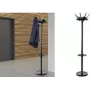 MAULcaligo Kleiderständer, Schwarz, 8 Haken, Drehkopf, Schirmhalter 94080