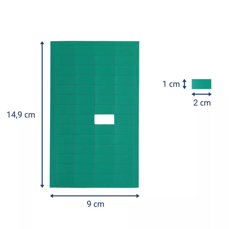 MAUL Magnetsymbol Rechteck, 20 x 10 mm, Grün, gestanzt, 1 mm dick, 1 Stück 6531455