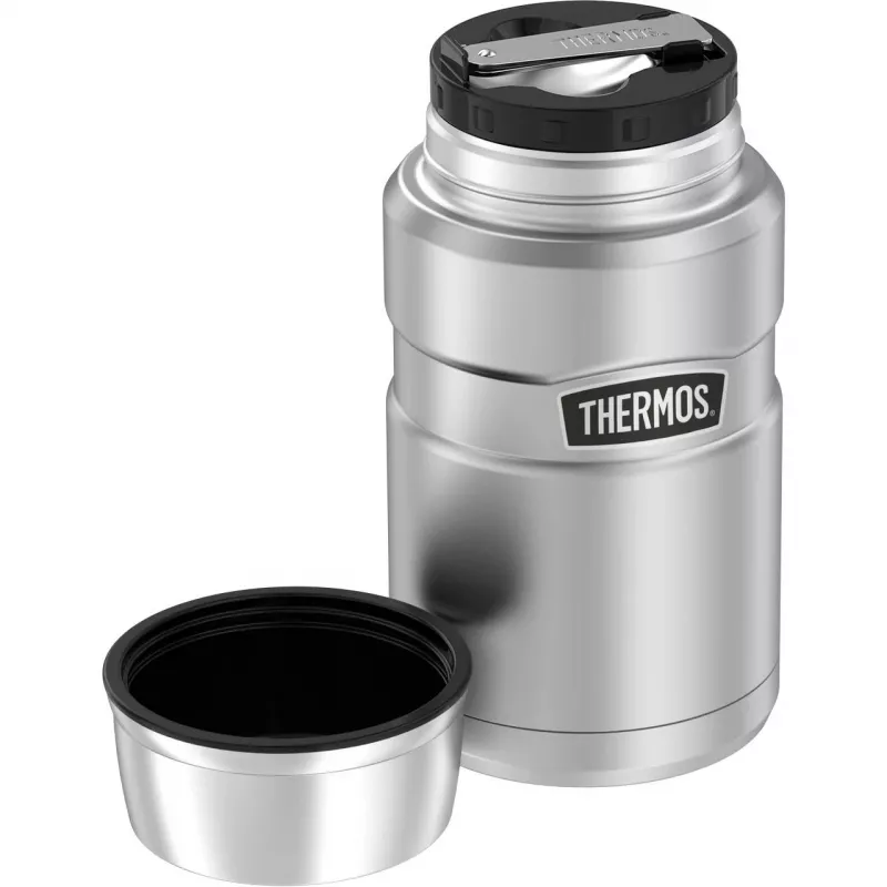 THERMOS STAINLESS KING Vakuum-Isolierbehälter für Lebensmittel, 0,71 L, Mattschwarz 4001.233.071
