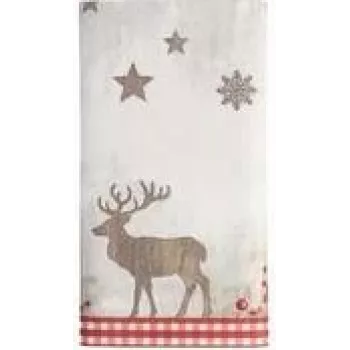 PAPSTAR Weihnachts-Tischdecke X-Mas Deer, stoffähnlich, Airlaid, 120 x 180 cm, 1 Stück (37225)
