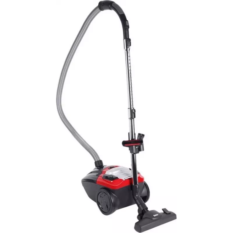 Fakir 3843003 Bodenstaubsauger, 700 W, 3 L Staubbeutel, HEPA-Filter, Trockensauger, Rot/Schwarz