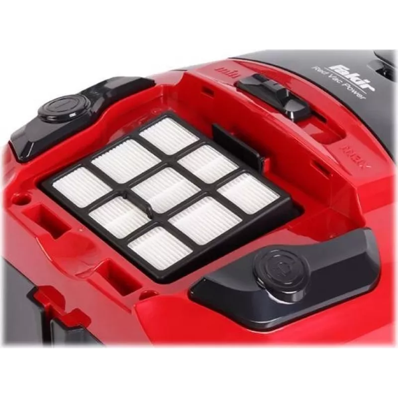 Fakir 3843003 Bodenstaubsauger, 700 W, 3 L Staubbeutel, HEPA-Filter, Trockensauger, Rot/Schwarz