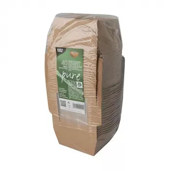 Papstar 87250 Einweg-Lebensmittelbehälter aus Pappe mit PLA-Beschichtung, braun, 750 ml, 50 Stück