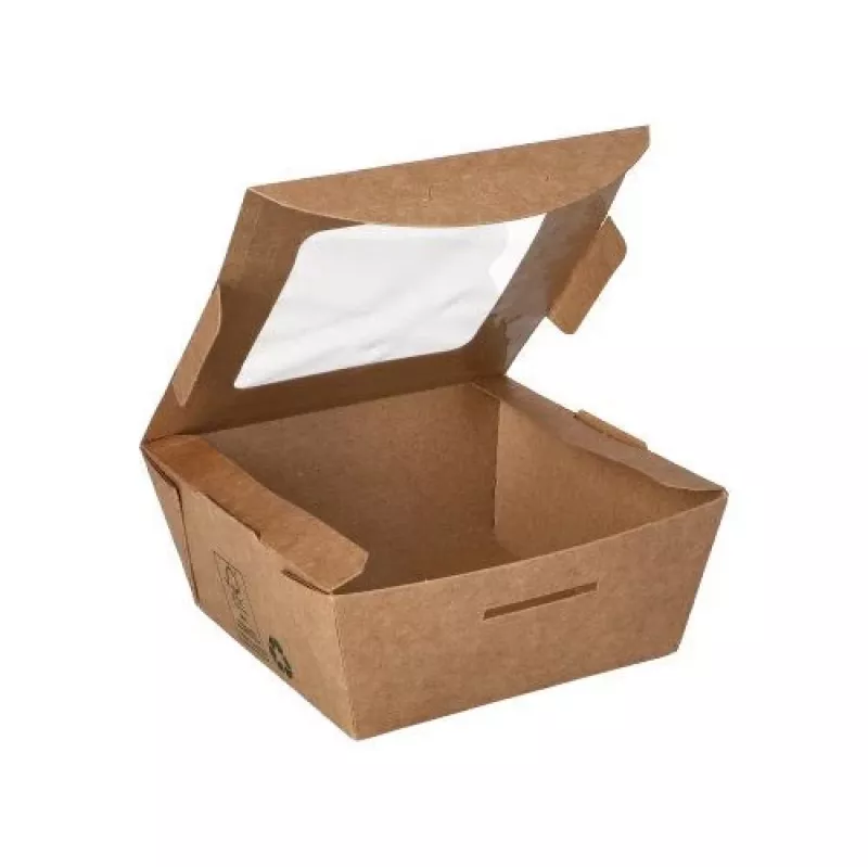 Papstar 87250 Einweg-Lebensmittelbehälter aus Pappe mit PLA-Beschichtung, braun, 750 ml, 50 Stück