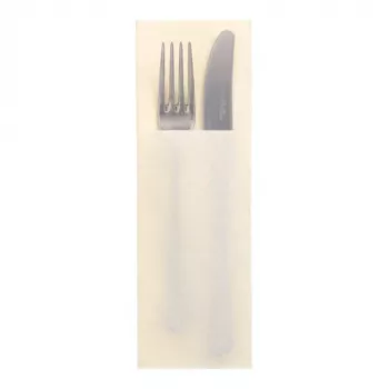 PAPSTAR DAILY Collection Champagner Serviette aus Tissue mit integrierter Bestecktaschen, 3-lagig, 40 x 40 cm, 50 Stück 89661