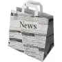 PAPSTAR Zeitungspapier-Kraftpapier-Tragetasche 260 x 170 x 250 mm, 70 g/m², 5 kg Traglast, integrierter Griff, 1 Stück 87055