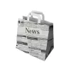 PAPSTAR Zeitungspapier-Kraftpapier-Tragetasche 260 x 170 x 250 mm, 70 g/m², 5 kg Traglast, integrierter Griff, 1 Stück 87055