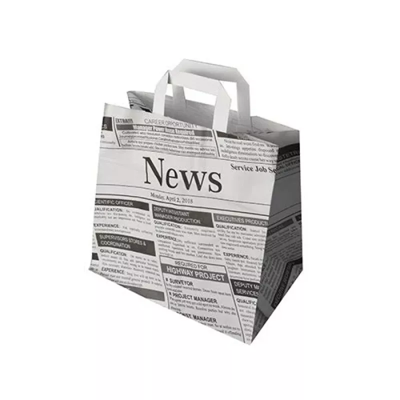 PAPSTAR Zeitungspapier-Kraftpapier-Tragetasche 260 x 170 x 250 mm, 70 g/m², 5 kg Traglast, integrierter Griff, 1 Stück 87055