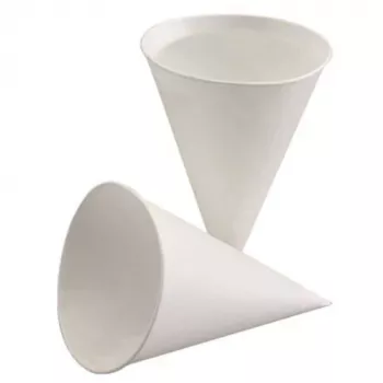 PAPSTAR Zuckerrohr-Papier-Kegelbecher 150 ml, Weiß, 85 mm Durchmesser, 115 mm Höhe (88619)