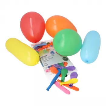PAPSTAR 50-teiliges Party-Luftballon-Set in gemischten Farben und Formen, Naturkautschuklatex, rund und Modellierballons, biologisch abbaubar 18674