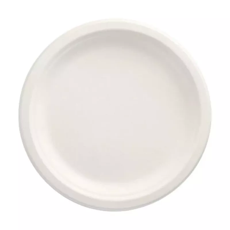 PAPSTAR pure Zuckerrohr Teller rund 230 mm 12er-Pack kompostierbar mikrowellengeeignet 89748