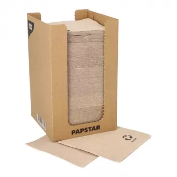 PAPSTAR PUNTO Cocktailservietten, 200 x 200 mm, Naturgewebe, 2-lagig, 1/4 Falz, Micro Dot-on-Dot, 250 Servietten 89546