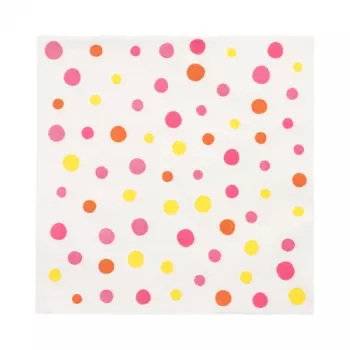 PAPSTAR Colorful Dots Papierservietten, 330 x 330 mm, Rosa, 3-lagig, 1/4-Falz, 20 Servietten 88346