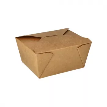 PAPSTAR pure Lunchbox 750 ml braune Pappschale mit PLA-Beschichtung Einweg-Lebensmittelbehälter 85687