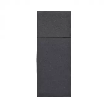 PAPSTAR Royal Collection Servietten-Bestecktasche, Schwarz, Premium-Tissue, 40 x 40 cm, 1 Stück 37336