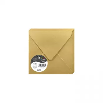Pollen by Clairefontaine Quadratischer Umschlag 140 mm, Gold, 120 g/m², pH-neutral, säurefrei (1 Stück) 50088C