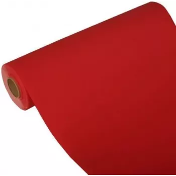 PAPSTAR ROYAL Collection roter Tischläufer aus Tissue, 400 mm x 24 m, Rolle 84312
