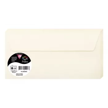 Pollen by Clairefontaine DL Briefumschlag, Naturweiß 120 g/m², 110 x 220 mm, pH-neutral, säurefrei, 1 Stück (56030C)