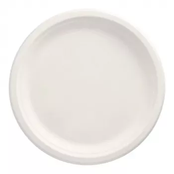 PAPSTAR pure Zuckerrohr-Teller, rund, 260 mm, 50 Stück, kompostierbar, mikrowellengeeignet (89738)