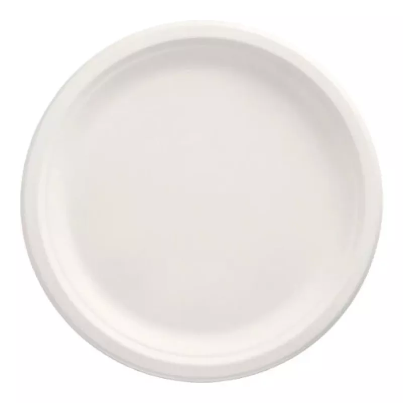 PAPSTAR pure Zuckerrohr-Teller, rund, 260 mm, 50 Stück, kompostierbar, mikrowellengeeignet (89738)