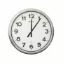 MAUL MAULride Funk-Wanduhr, 610 mm Durchmesser, silberner Kunststoffrahmen 9056195